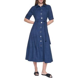 Dkny Womens  Shirt Dress, Blue